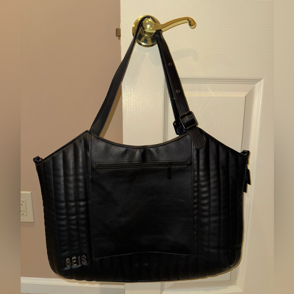 BEIS Black Quilted Tote Bag
